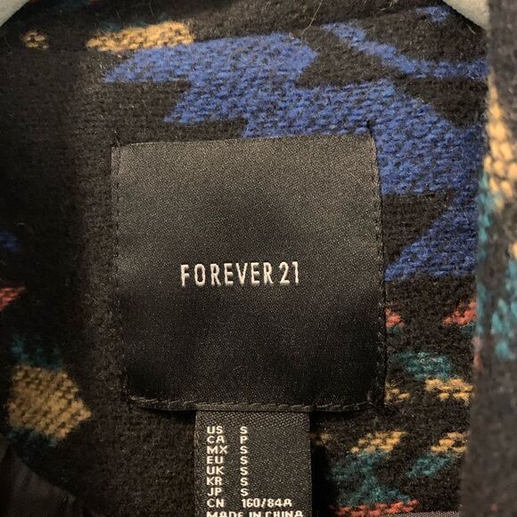 Forever 21 Aztec Southwest Print Blazer Jacket Size Small Oversized - Picture 2 of 6